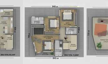 Imagem 4: CASA com 3 dormitórios à venda por R$ 1.414.080,00 no bairro Água Verde - CURITIBA / PR