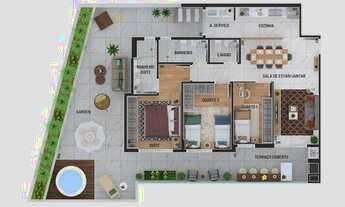 Imagem 7: APARTAMENTO com 3 dormitórios à venda por R$ 955.330,00 no bairro Mossunguê - CURITIBA / P