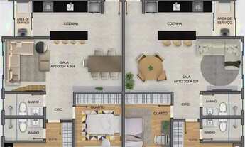 Imagem 6: Apartamento com área privativa, 3 quartos, 2 suítes, 2 vagas de garagem, Bairro Renascença