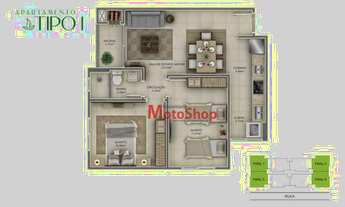 Imagem 4: Apartamento com 2 dormitórios para alugar, 59 m² por R$ 1.400,00/mês - Centro - Araranguá