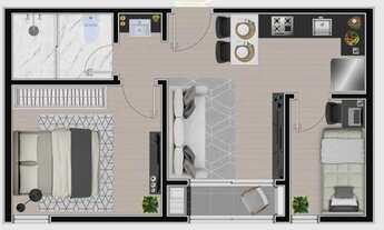 Imagem 4: APARTAMENTO com 3 dormitórios à venda por R$ 407.887,49 no bairro Cidade Industrial - CURI