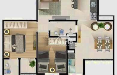 Imagem 4: Apartamento com 2 dormitórios à venda, 56 m² por R$ 504.446,89 - Jardim Oswaldo Cruz - São