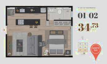 Imagem 4: Loft com 1 dormitório à venda, 34 m² por R$ 411.000,00 - Centro - Belo Horizonte/MG