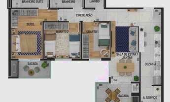 Imagem 3: APARTAMENTO com 3 dormitórios à venda por R$ 955.330,00 no bairro Mossunguê - CURITIBA / P