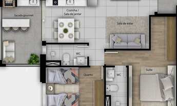 Imagem 4: APARTAMENTO com 1 dormitório à venda por R$ 365.230,00 no bairro Centro - CURITIBA / PR