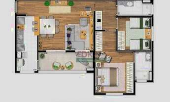 Imagem 2: Apartamento com 3 dormitórios à venda, 81 m² por R$ 462.569,13 - Barranco - Taubaté/SP