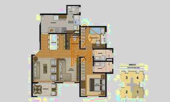 Imagem 6: Apartamento para venda com 91m² 2 dormitórios 1 suíte 2 vagas no bairro Butantã
