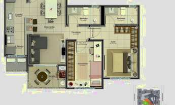 Imagem 6: Apartamento com 2 dormitórios sendo 1 suíte à venda, 64 m² por R$ 480.000 - Barreiros - Sã