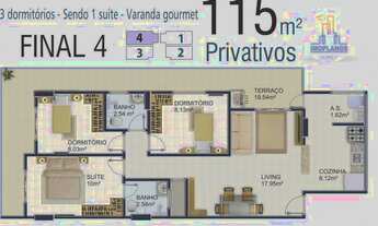 Imagem 4: Apartamento com 3 dormitórios à venda, 94 m² por R$ 740.000,00 - Aviação - Praia Grande/SP