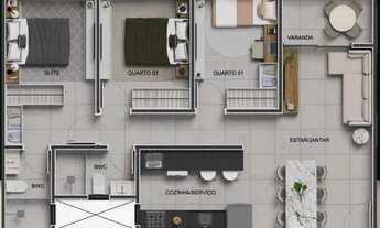 Imagem 6: Apartamento em Manaíra 02 quartos, sendo 1 suíte e com varanda
