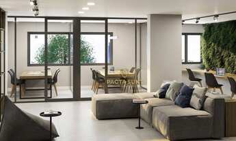 Imagem: Studio 100 mobiliado e decorado, com todos