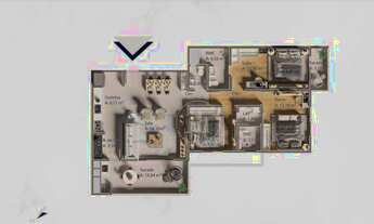 Imagem 5: Apartamento com 3 dormitórios à venda, 123 m² por R$ 924.262,51 - Barreiros - São José/SC
