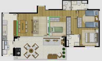Imagem 7: Apartamento para venda possui 100 metros quadrados com 3 quartos 1 suite 2 vagas em Vila M