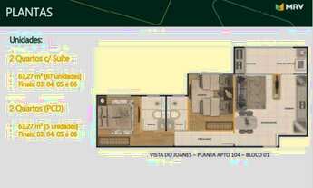 Imagem 7: Apartamento para venda possui 63 metros quadrados com 2 quartos