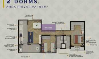 Imagem 3: Apartamento para Venda em Campinas, Loteamento Residencial Vila Bella Dom Pedro, 2 dormitó