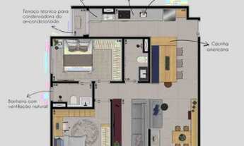 Imagem 6: Apartamento a venda pronto para morar possui 71m2 com 3 quartos em Santo Amaro - São Paul
