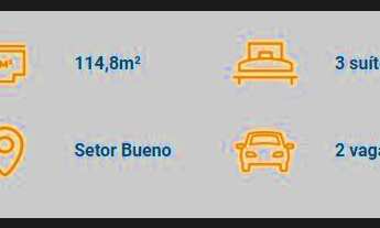 Imagem 3: Apartamento para venda possui 114,80m² com 3 suítes no Setor Marista