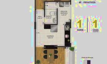 Imagem 4: Apartamento com 1 dormitório à venda, 42 m² por R$ 280.000,00 - Guilhermina - Praia Grande