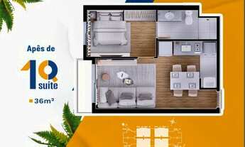 Imagem 2: Ap pode de 1 quartos de 36 m2 pode reverter para dois quartos, até 100% financiado