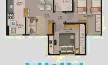 Imagem 2: BC - 02 QUARTOS, MINHA CASA MINHA VIDA, COM SINAL DE R$100,00