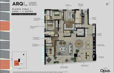 Imagem 4: Ágio ARQ Opus Apartamento com 4 Quarto(s) e 6 banheiro(s) à Venda, 223.31 por R$ 3200000.0