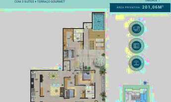 Imagem 6: Cobertura com 3 quartos à venda, 201 m² por R$ 2.389.000 - Piratininga - Niterói/RJ