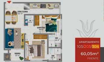 Imagem 4: Apartamento com 2 dormitórios à venda, 60 m² por R$ 440.729,85 - Ingleses do Rio Vermelho