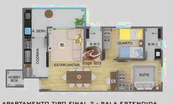 Imagem 3: Apartamento com 2 dormitórios à venda, 66 m² por R$ 367.786,66 - Jardim Ismênia - São José