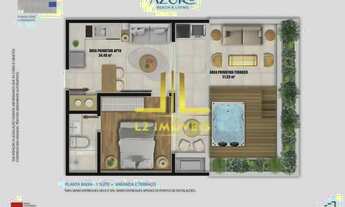 Imagem 2: LANÇAMENTO - QUARTO E SALA FRONTAL COM TERRAÇO - 56M² - AZURE BEACH - PEDRA DO SAL