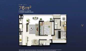 Imagem: Apartamento com 2 quartos à venda, 76 m²