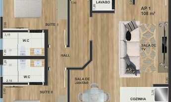 Imagem 2: Apartamento com 2 dormitórios para alugar, 70 m² por R$ 1.590,00/mês - Vila Togni - Poços