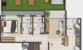 Imagem 5: Condomínio Estilo Ponta Negra, com 49 m2 com 2 quartos sendo 1 suíte prox ao Shopping - Ma