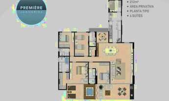 Imagem 3: Premiere Jaguaribe 187 M², Vista mar 3 Suítes dazur, hemisphere, le parc Oportunidade