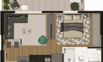 Imagem 5: Alugo studio, 1 quarto, mobiliado ou não, em Santo Amaro - São Paulo - SP