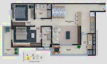 Imagem 5: Apartamento com 2 dormitórios à venda, 82 m² por R$ 590.000,00 - Campinas - São José/SC