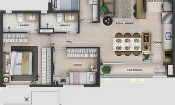Imagem 2: Wish Areião - Apartamento 3 quartos, sendo 1 suíte