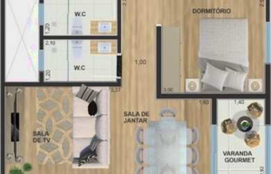 Imagem 5: Apartamento com 2 dormitórios para alugar, 70 m² por R$ 1.590,00/mês - Vila Togni - Poços