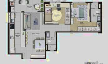 Imagem 4: Apartamento amplo de 2 dormitórios com suíte bem localizado no bairro Kobrasol São José