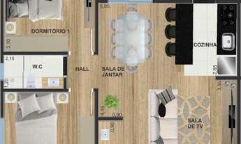 Imagem 3: Apartamento com 2 dormitórios para alugar, 70 m² por R$ 1.590,00/mês - Vila Togni - Poços