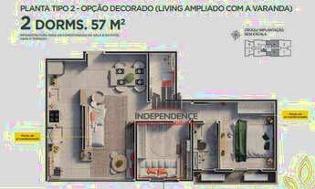 Imagem 12: Apartamento à venda, 57 m² por R$ 345.661,90 - Parque Residencial Flamboyant - São José do