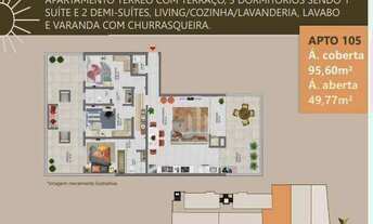 Imagem 3: Apartamento com 3 dormitórios à venda, 95 m² por R$ 747.905 - Ingleses do Rio Vermelho - F