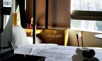 Imagem 6: Studio 100% mobiliado, loft, com os ambientes integrados (quarto, sala, cozinha), 1 banhei