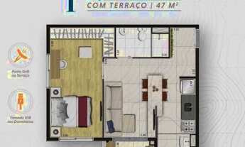 Imagem 2: Apartamento para venda com 47 metros quadrados com 2 quartos em Enseada - Guarujá - SP