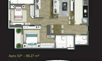 Imagem 4: Athenas Aptos 1, 2 e 3 Quartos 54m², 67m², 88m² e 91m² Condição Parcelada até Entrega