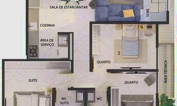 Imagem 6: APARTAMENTO NOS BANCÁRIOS Apartamento com 3 dormitórios à venda, 72 m² por R$ 338.000 - Ja