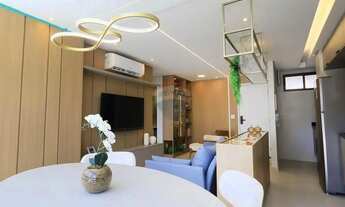 Imagem 5: Apartamento com 55m semi mobiliado e decorado com 2 quartos, varanda, cozinha e área de se