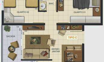 Imagem 6: Apartamento 44 no Residencial Agua do Engenho Em Ibiporã