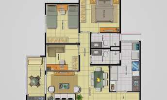 Imagem 6: Apartamento de 3 quartos condomínio Residencial Smile Parque das Flores
