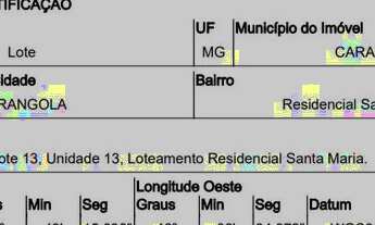 Imagem: CARANGOLA - Terreno Padrão
