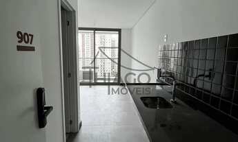 Imagem 2: Studio novo com sacada e mobiliado de 20m² para locação, localizado no bairro do Tatuapé